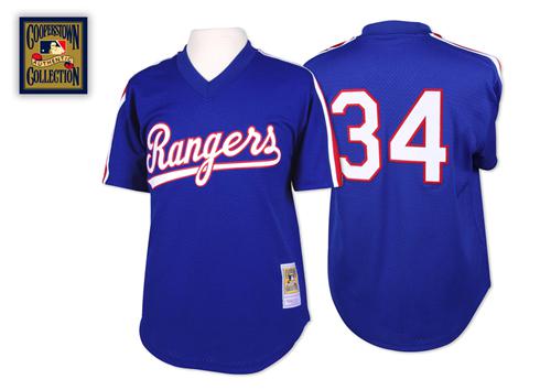 Mitchell And Ness 1989 Rangers #34 Nolan Ryan Blue Throwback Stitched MLB Jersey - Click Image to Close